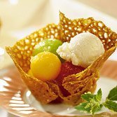 Almond Cookie Baskets With Melon