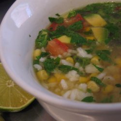 Chicken Rice Soup With Avocado