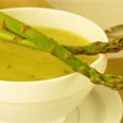 Asapragus Leek And Potato Soup With Pine Nuts