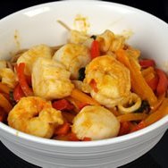 Seafood Wheat Linguini With A Thai Red Curry Sauce