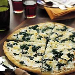 Pizza Bianca with Goat Cheese and Greens