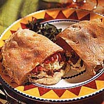 Calzones with Cheese, Sausage and Roasted Red Pepper