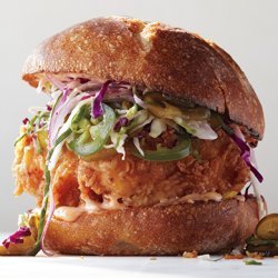 Fried Chicken Sandwich with Slaw and Spicy Mayo