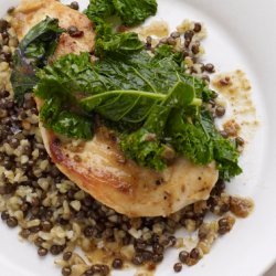 Chicken with Kale and Freekeh-Lentil Pilaf