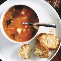 Chicken and White Bean Soup with Herb Swirl