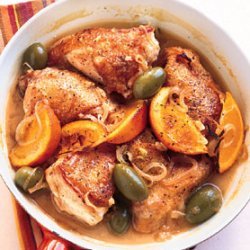 Chicken with Green Olives, Orange, and Sherry