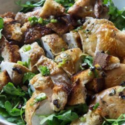 Roast Chicken with Arugula and Bread Salad