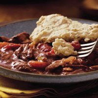 Slow Cooker Burgundy Stew With Herb Dumplings