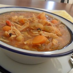 Fire Roasted Tomato, Chicken, And Green Chili Soup...