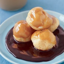 Caramel-Chocolate Cream Puffs