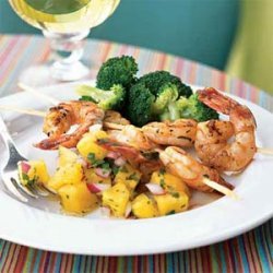 Shrimp Sate with Pineapple Salsa