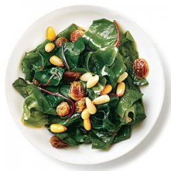 Golden Raisins and Pine Nuts Swiss Chard