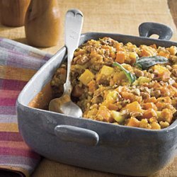 Cornbread Stuffing With Sweet Potato and Squash