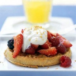 Honeyed Yogurt and Mixed Berries with Whole-Grain Waffles