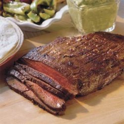 Grilled Flank Steak With Guacamole Sauce