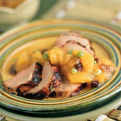 Bourbon Pork Tenderloin With Peach Chutney