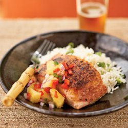 Pan-Seared Salmon with Pineapple-Jalapeno Relish