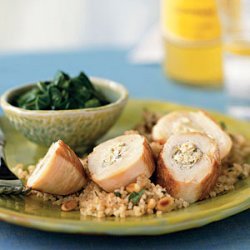 Chicken Breasts Stuffed with Artichokes, Lemon, and Goat Cheese