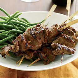 Grilled Beef-Tenderloin Skewers with Red-Miso Glaze