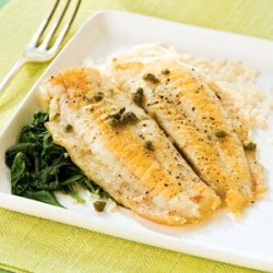 Flounder Piccata with Spinach