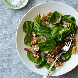 Warm Walnut Spinach Salad