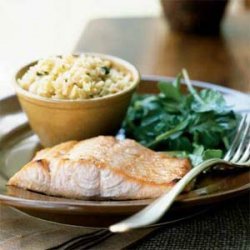 Honey-Ginger Glazed Salmon with Arugula Salad