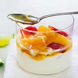 Gingered Fruit with Honey Yogurt