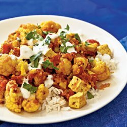 Indian-Style Tofu and Cauliflower with Chutney