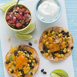 Corn, Avocado and Black Bean Tostadas