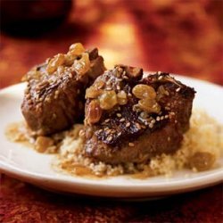 Sesame Lamb Chops with Honey-Raisin Sauce