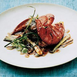 Pork Tenderloin with Wild Mushrooms, Ginger and Scallions