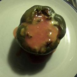Turkey and Brown Rice Stuffed Peppers w/ Tangy Tomato Sauce