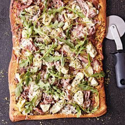 Artichoke and Arugula Pizza with Prosciutto