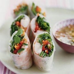 Shrimp and Crunchy Vegetable Spring Rolls with Sweet and Sour Chili Sauce