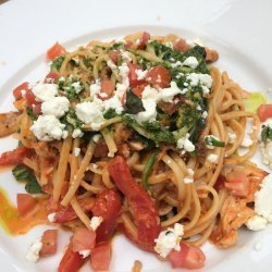 Linguine with Chicken and Spicy Pesto Sauce