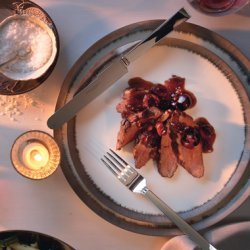 Seared Duck Breast with Cherries and Port Sauce