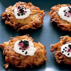 American Caviar with Crispy Yukon Gold Potato Pancakes