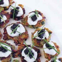 Sweet-Potato Pancakes with Caviar