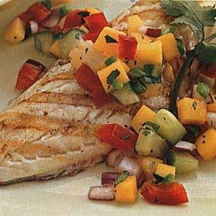 Grilled Sea Bass with Tropical Salsa