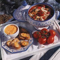 Fish Soup with Tomatoes and Red Pepper-Garlic Sauce