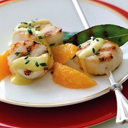 Sea Scallop Brochettes with Orange-Saffron Aïoli