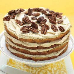 Banana Layer Cake with Caramel Cream and Pecans