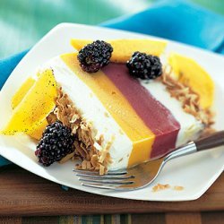 Frozen Tropical Terrine with Mango-Blackberry Sauce