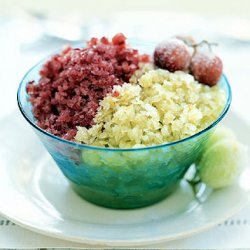 Red and Green Grape Granitas with Muscat and Frozen Sugared Grapes