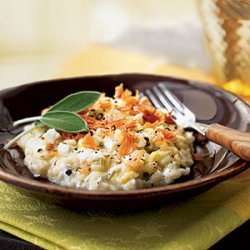 Sage Risotto with Fresh Mozzarella and Prosciutto