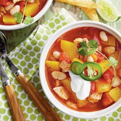 Chicken-and-White Bean Chili with Pumpkin