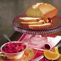 Ginger Pound Cake with Glazed Cranberry Ambrosia