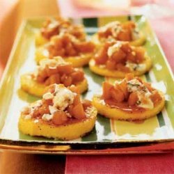 Polenta with Port-Poached Quince and Blue Cheese