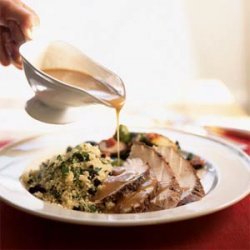 Tunisian-Spiced Turkey with Garlic Couscous and Harissa Gravy