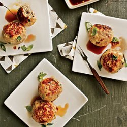 Basil Chicken Meatballs with Ponzu Sauce